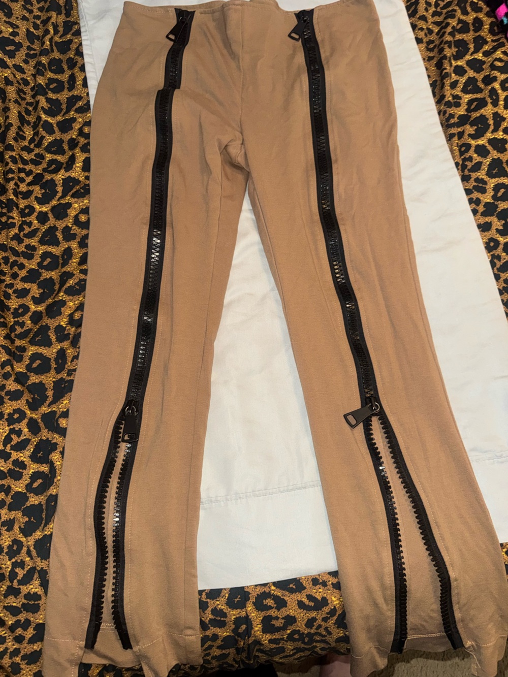 Trendy Bold Pants with Black Zippers